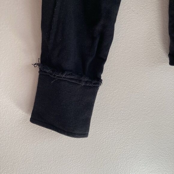 Allihop Anthropologie Black Hooded Jacket Womens Size Medium Pockets Cotton - Picture 5 of 11